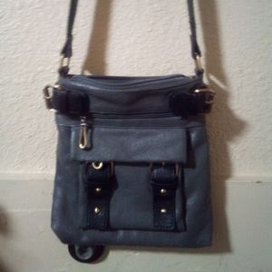 Leather crossbody purse Grey
